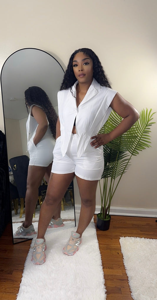 High waist shorts jumpsuit