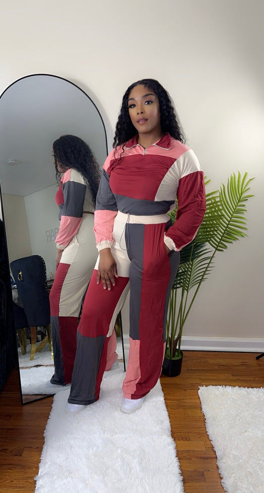 Two piece pants set tracksuit