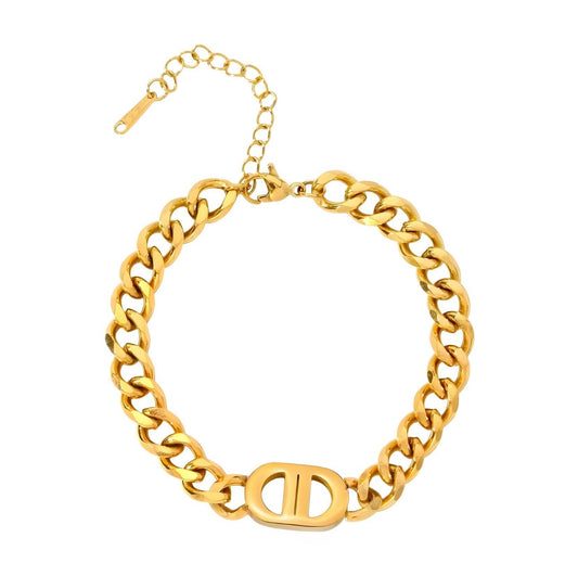 Bracelet, 18k Gold Plated Steel Waterproof