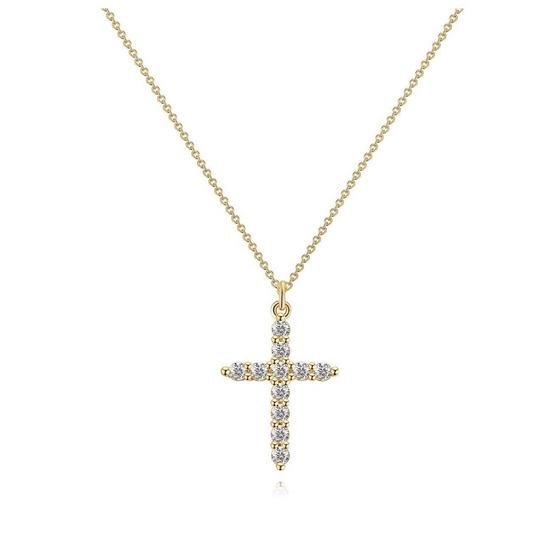 “Cross necklace”18k Gold Plated steel waterproof