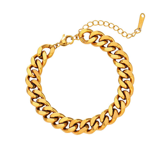 Bracelet, 18k Gold Plated Steel Waterproof