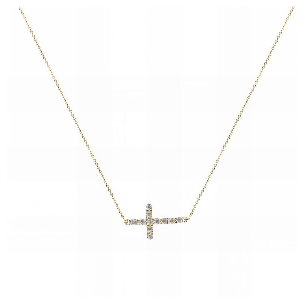 “Cross” Necklace 18k Gold plated Steel, Waterproof