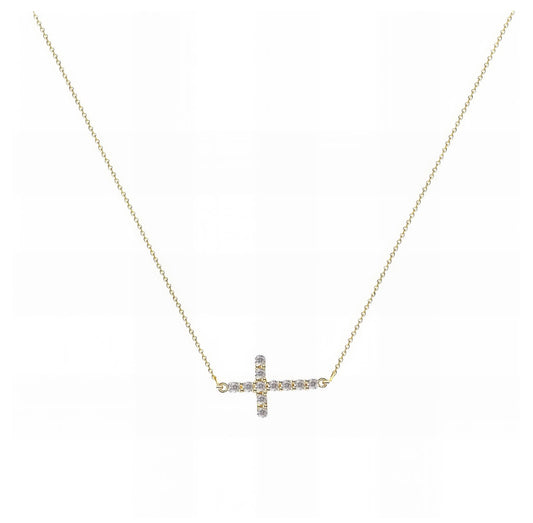 “Cross” Necklace 18k Gold plated Steel, Waterproof