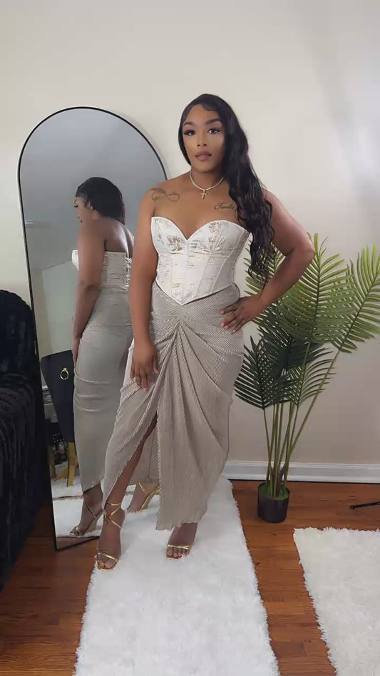 Lily luxe date night skirt and corset top set