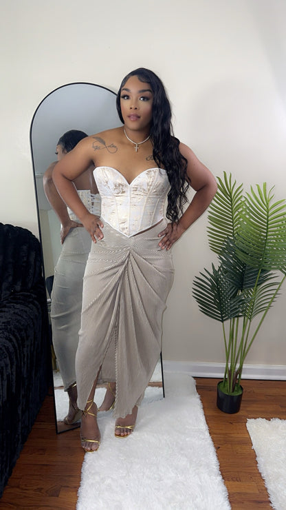 Lily luxe date night skirt and corset top set