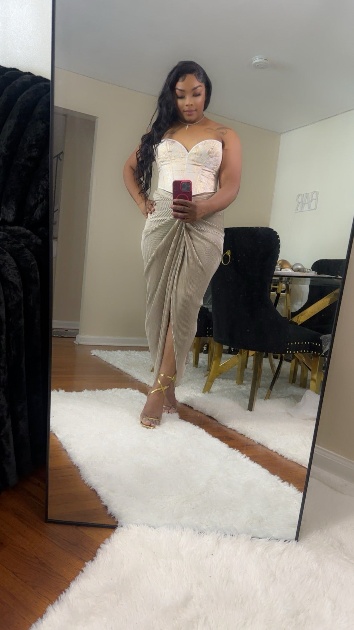 Lily luxe date night skirt and corset top set