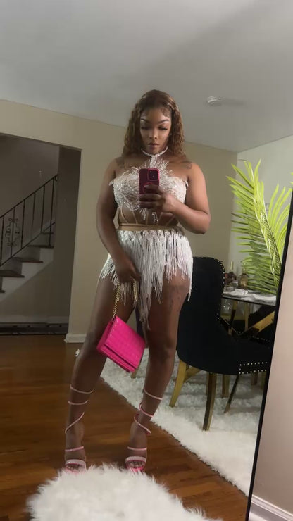 Light out Glitter mini birthday two piece skirt set