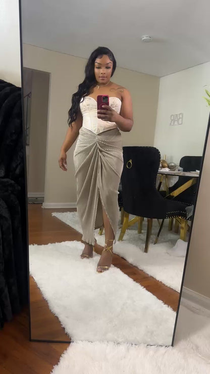 Lily luxe date night skirt and corset top set
