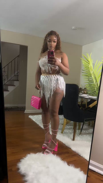 Light out Glitter mini birthday two piece skirt set